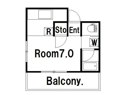 横嶋ビル(ワンルーム/3階)の間取り写真