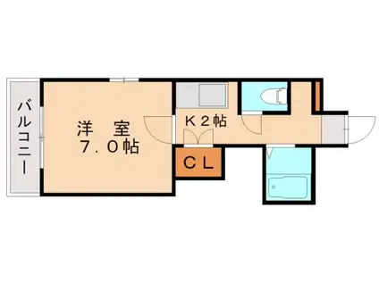 ディアコート東公園(1K/4階)の間取り写真