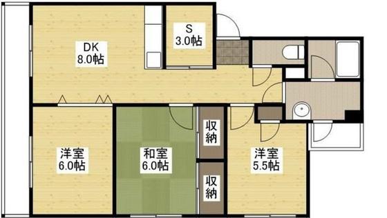大地マンション(3SDK/1階)の間取り写真