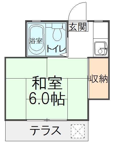 日の出コーポ(1K/1階)の間取り写真