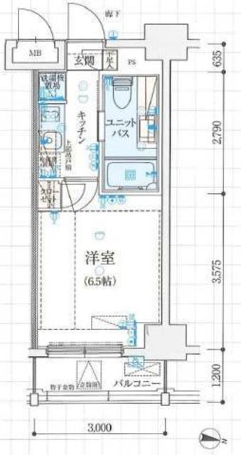 リヴシティ大島イースト(1K/9階)の間取り写真