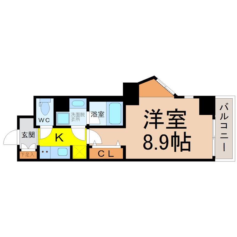 ブランシエスタ金山(1K/7階)の間取り写真
