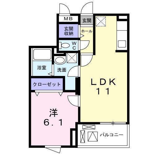 プレステージア(1LDK/3階)の間取り写真