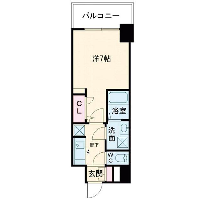 S-RESIDENCE福島玉川UNO(1K/9階)の間取り写真