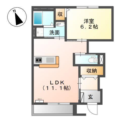 サクラーレ(1LDK/1階)の間取り写真