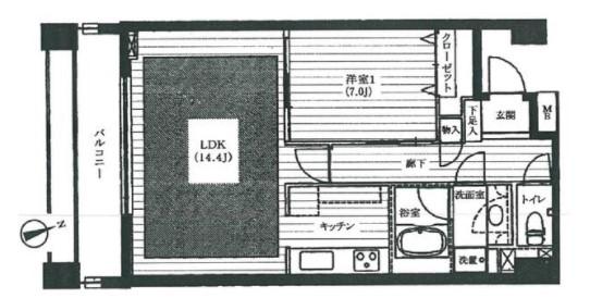 麻布市兵衛町ホームズ(1LDK/3階)の間取り写真
