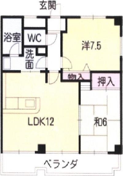 アルフ元宮(2LDK/4階)の間取り写真