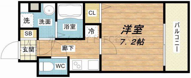 S-RESIDENCE新大阪RIDENTE(1K/8階)の間取り写真