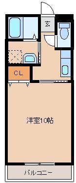 ノースシュアB(1K/1階)の間取り写真