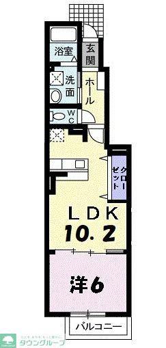 イアリスII(1LDK/1階)の間取り写真