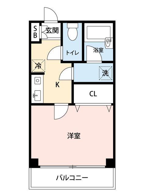 マイナビSTAYミライエ三鷹台B棟(1K/3階)の間取り写真