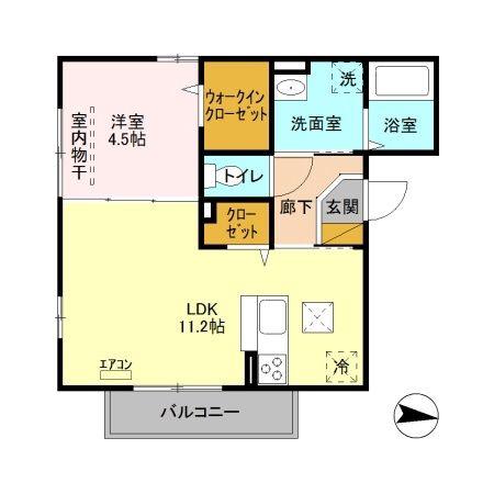 ソレーユ ヒロ(1LDK/1階)の間取り写真