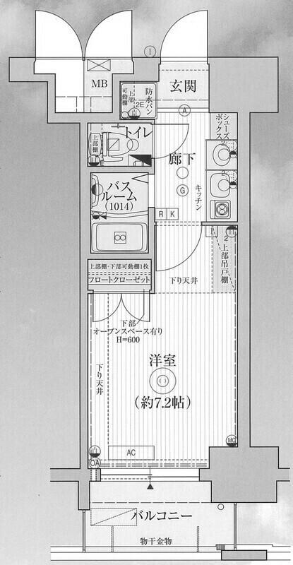 エステムコート三宮山手IIソアーレ(1K/12階)の間取り写真