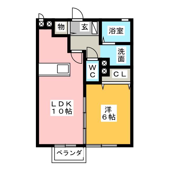 セピアコート(1LDK/2階)の間取り写真