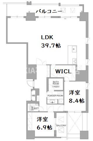 リバーサイドタワー中之島(2LDK/28階)の間取り写真