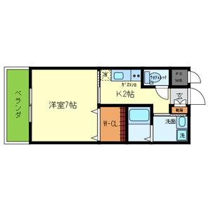 ドエル小松サウス(1K/3階)の間取り写真