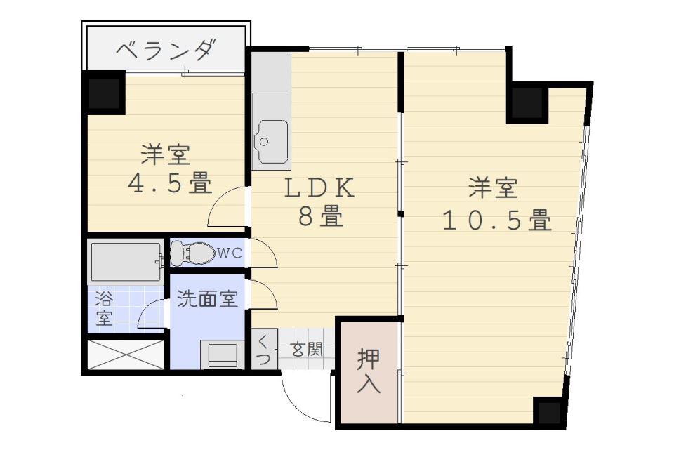 三宝ビル(2LDK/3階)の間取り写真