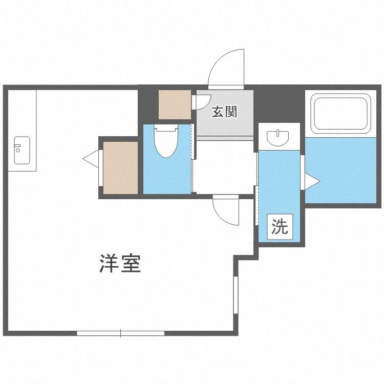 JEEKBLAU豊平(1K/3階)の間取り写真