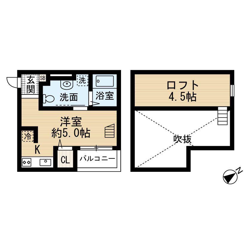 アンジュ神戸(ワンルーム/1階)の間取り写真