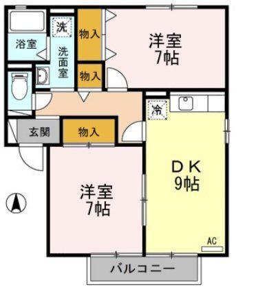 パークアベニューI・II番館(1LDK/2階)の間取り写真