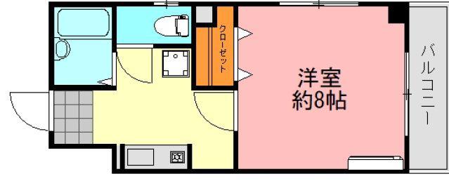 ゴールデンリバー広本町(1K/2階)の間取り写真