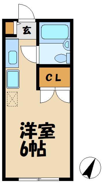第2ヒカリハイツ(1K/1階)の間取り写真
