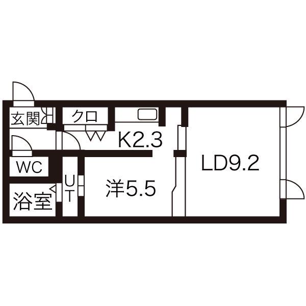 ポーザタウン当別NO-2(1LDK/3階)の間取り写真