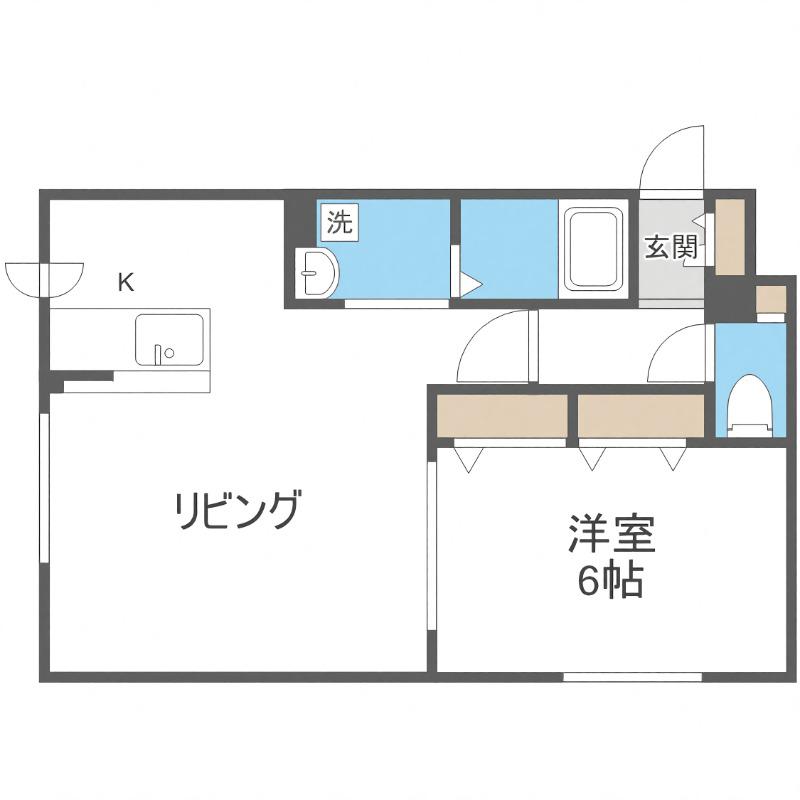 COMFORT栄通(1LDK/3階)の間取り写真