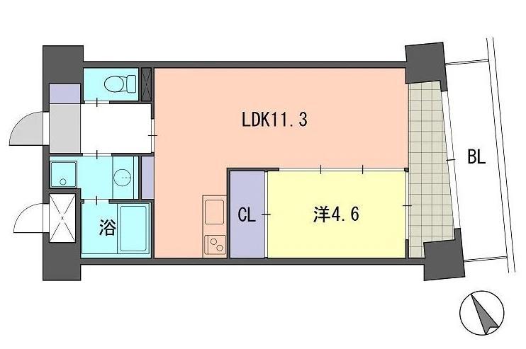 レジデンス住吉(1LDK/3階)の間取り写真