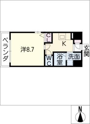丹下キアーロ(1K/5階)の間取り写真