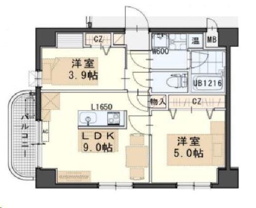エクセレントパーク北山(2LDK/2階)の間取り写真