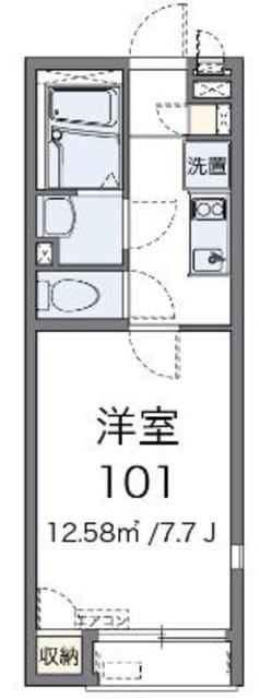 レオネクストシャトル杉田V(1K/2階)の間取り写真