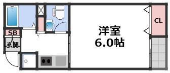 COLLECTION阿倍野(1K/5階)の間取り写真