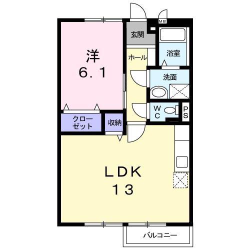 アネックスプラザC(1LDK/2階)の間取り写真