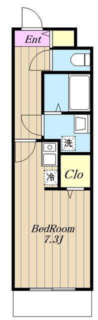 宮本ビル(ワンルーム/4階)の間取り写真