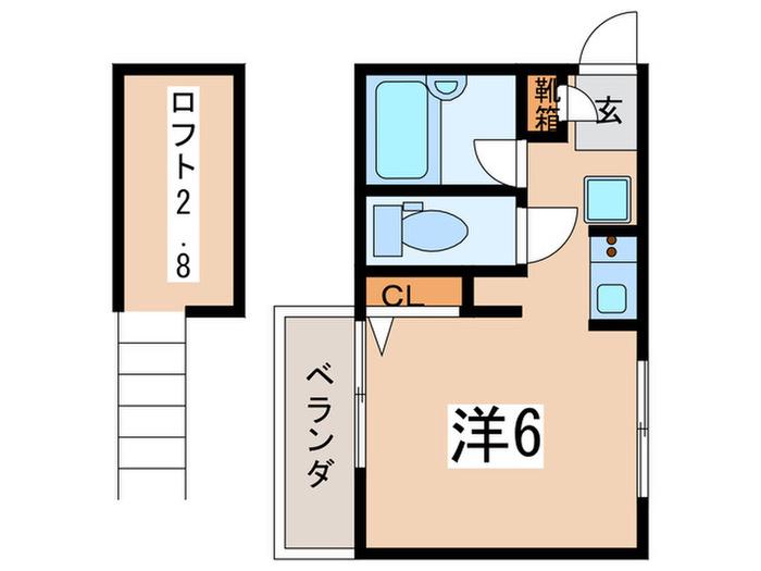 クレドアネックス白楽(ワンルーム/2階)の間取り写真