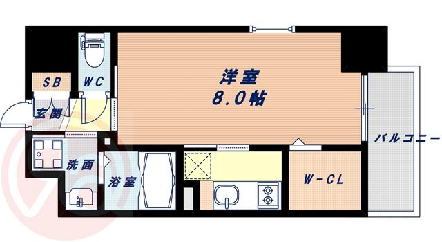 ミラージュパレス南堀江(1K/12階)の間取り写真