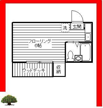 マリポーサ(ワンルーム/1階)の間取り写真
