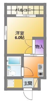 HONDA HOUSE(1K/1階)の間取り写真