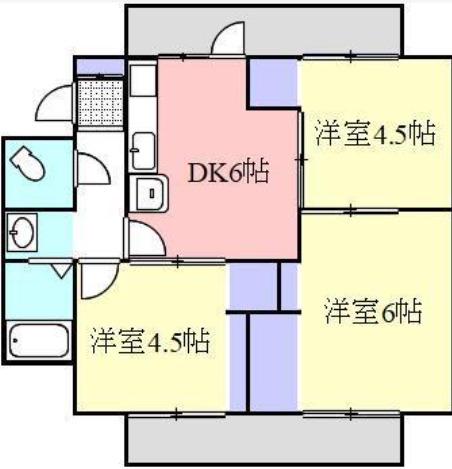 ヴィラナリー元山(3DK/2階)の間取り写真