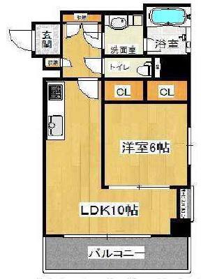 CITY SPIRE十三東(1LDK/4階)の間取り写真