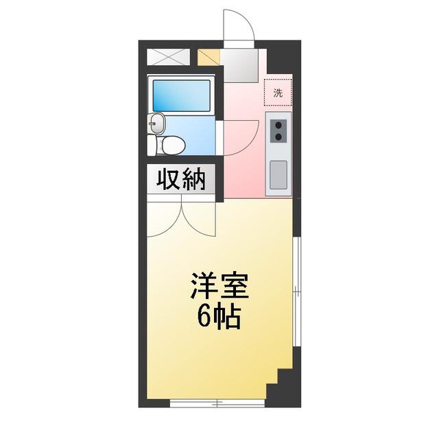 ガーデンハイツ(ワンルーム/2階)の間取り写真