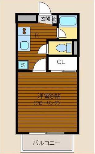 アンクラージェ小松島(1K/1階)の間取り写真