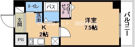ピュアドミトリーシミズ(1K/2階)の間取り写真