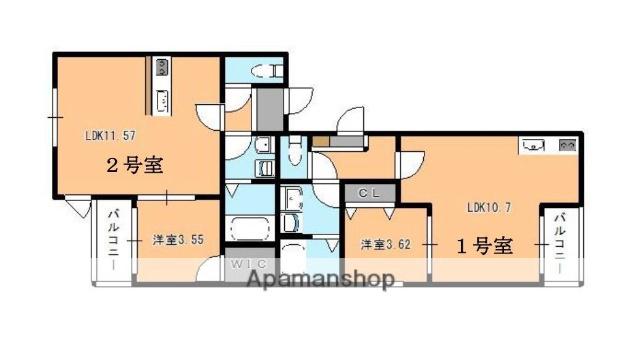 IL VIVACE姪浜(1LDK/1階)の間取り写真