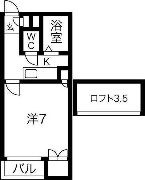ハイツアイビス(1K/2階)の間取り写真