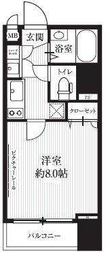 HF北四番丁レジデンス(1K/11階)の間取り写真
