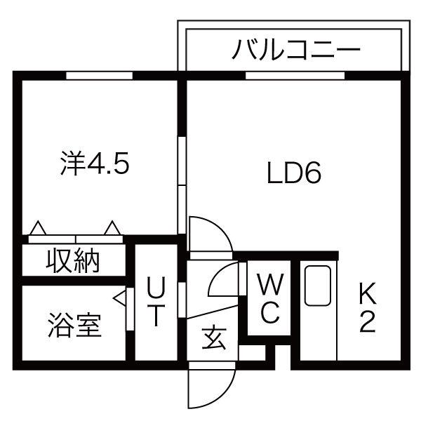 パークビューTOYOHIRA(1LDK/4階)の間取り写真