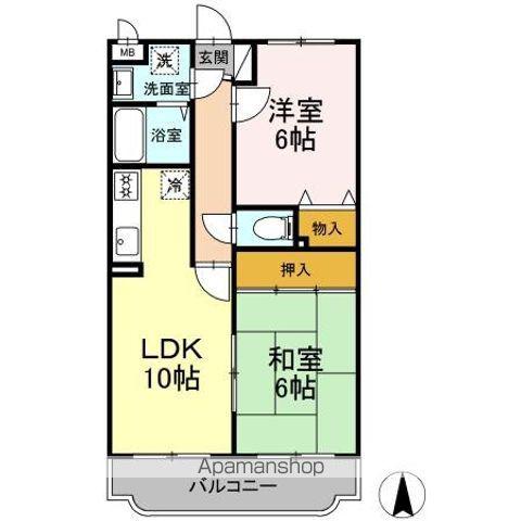スリーゼメゾンジェイエス(2LDK/2階)の間取り写真