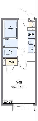 ヴィアロ成田東レジデンス(1K/2階)の間取り写真
